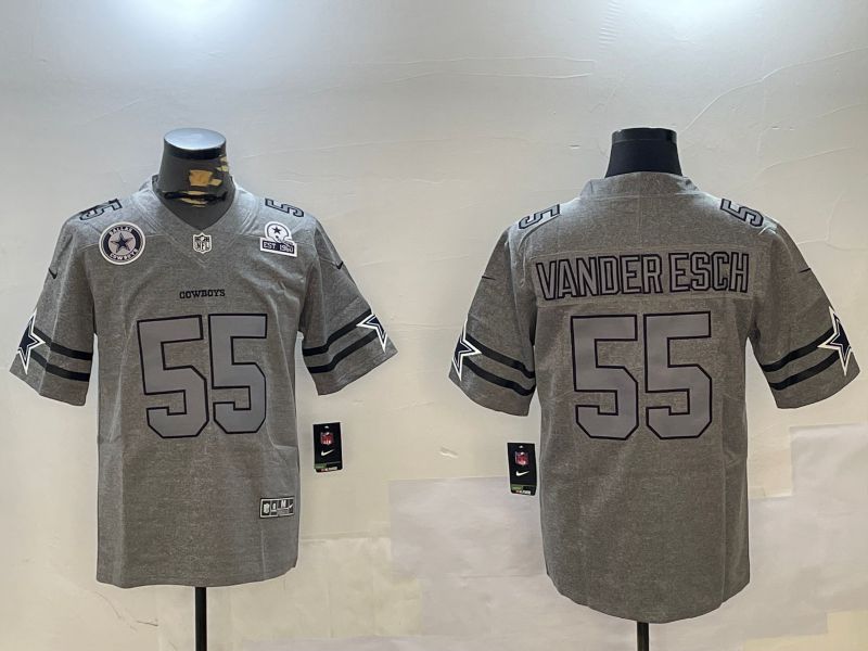 Men Dallas Cowboys #55 Vanderesch Grey Throwback 2024 Nike Limited NFL Jersey style 4->dallas cowboys->NFL Jersey